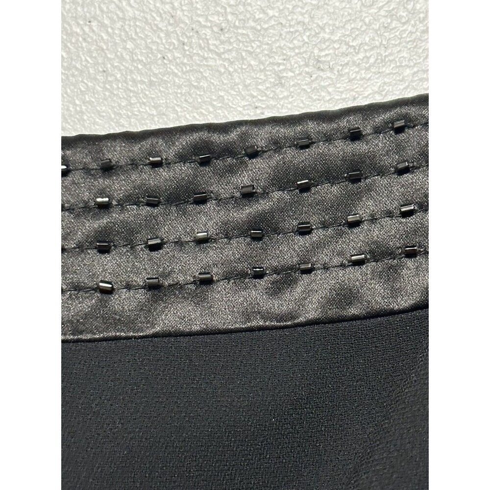 JS Collections Solid‎ Black Spaghetti Strap Boning Beaded Lined Dressy Top Sz 10 - Picture 4 of 7